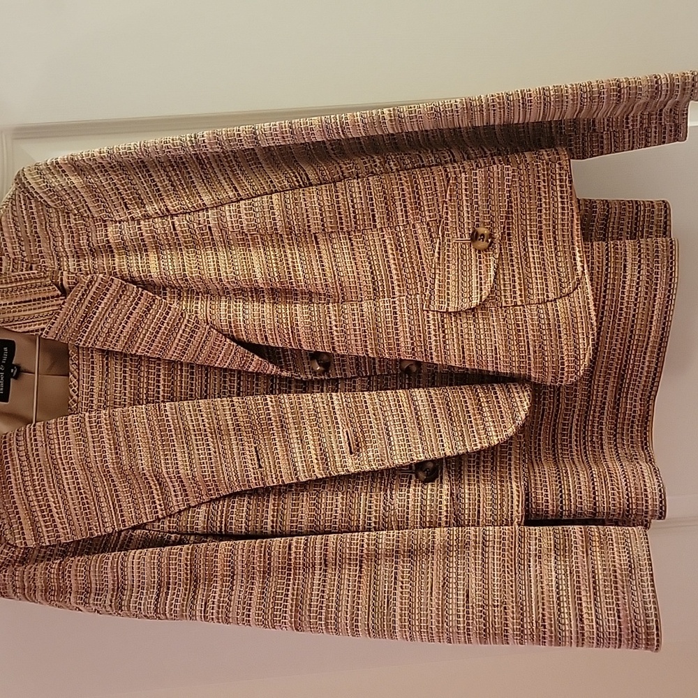 2 piece fall multicolor skirt suit